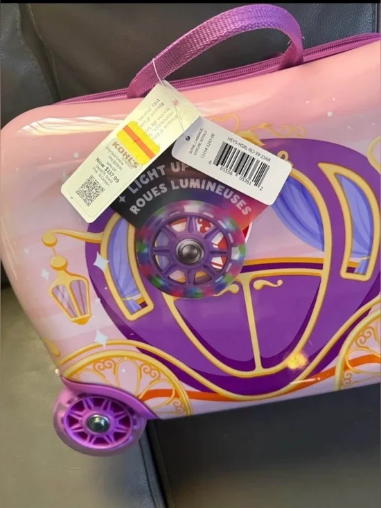 Kohl's Pink & Purple Princess Carriage Ride-On Kids Luggage - Picture 2 of 12